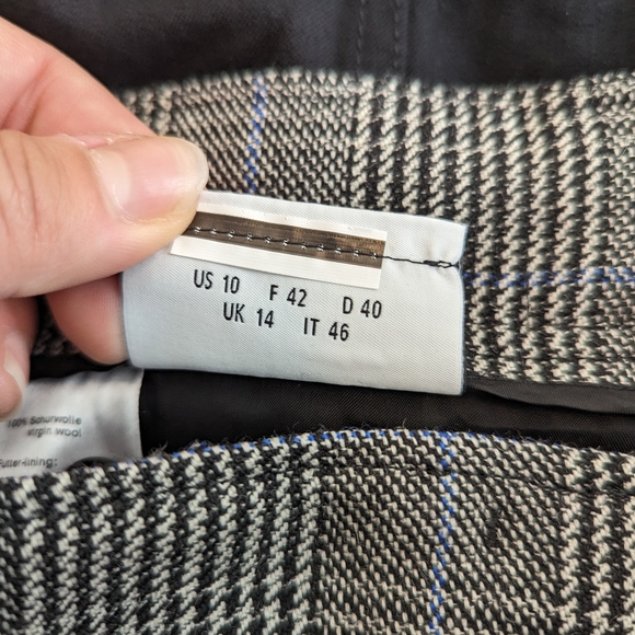 Akris Punto Plaid schurwolle Virgin Checked Wool Tapered Trouser Pants Sz 10 - Picture 5 of 5